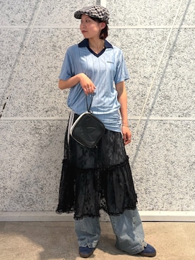 「アイテム（スカート）」を使った、MIさん（レディース・158cm）の夏コーディネート