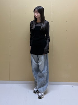 「カーブデニム」｜moeさん（レディース・155cm）の秋コーディネート