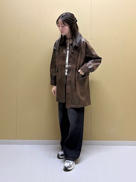 「アイテム（その他アウター、ブラウン系）」を使った、moeさん（レディース・155cm）の秋コーディネート