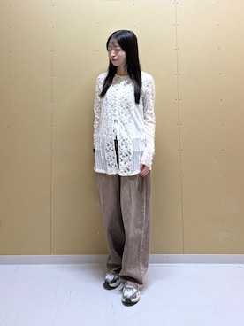 「KBF（ケイビーエフ）のアイテム（カーディガン/ボレロ）」を使った、moeさん（レディース・155cm）の秋コーディネート