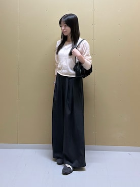 「KBF（ケイビーエフ）のアイテム（カーディガン/ボレロ）」を使った、moeさん（レディース・155cm）の秋コーディネート