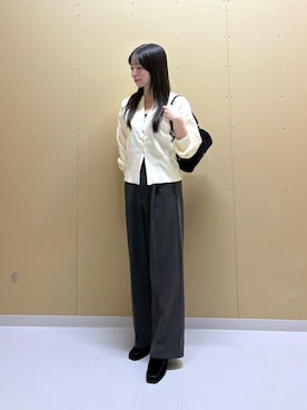 「SENSE OF PLACE by URBAN RESEARCH(センスオブプレイスバイアーバンリサーチ)の『TALLサイズ/WEB限定』『静電気防止』ジャージーストレートスラックス(その他パンツ、グレー系)」を使った、moeさん(レディース・155cm)の秋コーディネート