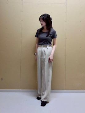 「きれいめ派カットソー」｜「アイテム（スラックス）」を使った、moeさん（レディース・155cm）の夏コーディネート