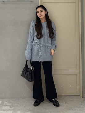 「アイテム（チョーカー）」を使った、tsukemonoemiさん（レディース・160cm）の秋コーディネート