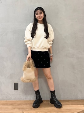 「アイテム（イヤリング）」を使った、tsukemonoemiさん（レディース・160cm・20代）の冬コーディネート