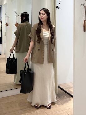 「LOWRYS FARM（ローリーズファーム）のアイテム（トートバッグ）」を使った、tsukemonoemiさん（レディース・160cm）の夏コーディネート