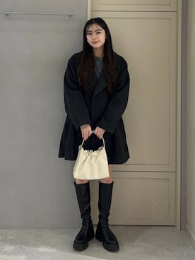 「アイテム（ピーコート）」を使った、tsukemonoemiさん（レディース・160cm・20代）の冬コーディネート