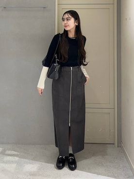 「アイテム（チョーカー）」を使った、tsukemonoemiさん（レディース・160cm）の秋コーディネート