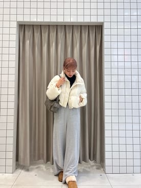 「アーバンリサーチ」｜「アイテム（スウェットパンツ）」を使った、mizukiさん（レディース・164cm）の冬コーディネート