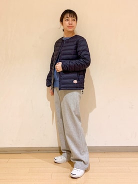 「ジャックパーセル」｜「アイテム（ノーカラージャケット）」を使った、Dessin_officialさん（レディース・151cm）の冬コーディネート