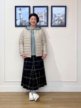 「ジャックパーセル」｜「アイテム（ノーカラージャケット）」を使った、Dessin_officialさん（レディース・158cm）の冬コーディネート
