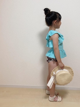 「petit main（プティマイン）のアイテム（水着/着物・浴衣）」を使った、miiさん（キッズ・110cm）の春コーディネート
