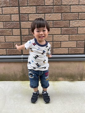 「DOUBLE_B（ダブルビー）のアイテム」を使った、hiyoso14さん（キッズ・80cm）の夏コーディネート