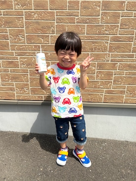 「アイテム（Tシャツ/カットソー）」を使った、hiyoso14さん（キッズ・100cm）の夏コーディネート