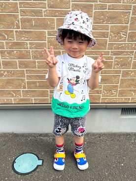 「アイテム（Tシャツ/カットソー）」を使った、hiyoso14さん（キッズ・100cm）の夏コーディネート
