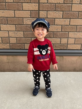 「DOUBLE_B（ダブルビー）のアイテム」を使った、hiyoso14さん（キッズ・80cm）の秋コーディネート