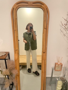 「しまむら（シマムラ）のアイテム（ベスト）」を使った、stmidさん（レディース・155cm）の春コーディネート