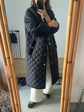 「アイテム（ノーカラーコート）」を使った、stmidさん（レディース・153cm）の冬コーディネート