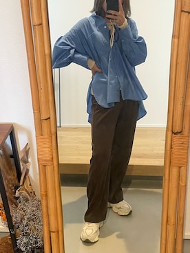 「ADAM ET ROPE'（アダムエロペ）のアイテム（シャツ/ブラウス）」を使った、stmidさん（レディース・155cm）の秋コーディネート