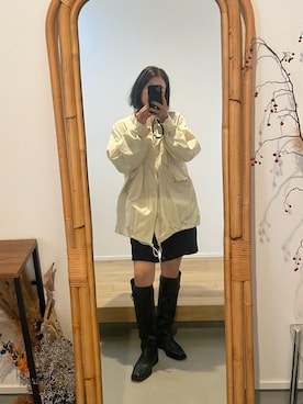 「アイテム（モッズコート）」を使った、stmidさん（レディース・155cm）の秋コーディネート