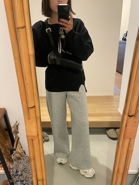 「GU（ジーユー）のアイテム（スウェットパンツ）」を使った、stmidさん（レディース・155cm）の秋コーディネート