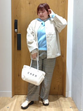 「coen（コーエン）のアイテム（パンツ）」を使った、coen みー子さん（レディース・162cm）の春コーディネート