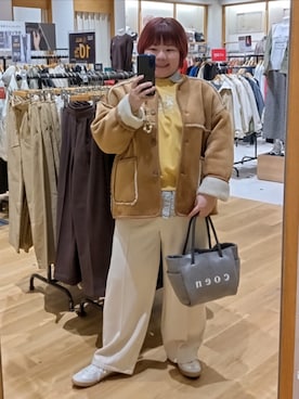 「coen（コーエン）のアイテム（バッグ）」を使った、coen みー子さん（レディース・162cm）の春コーディネート