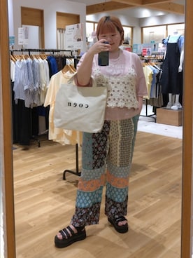 「coen（コーエン）のアイテム（その他パンツ）」を使った、coen みー子さん（レディース・162cm）の夏コーディネート
