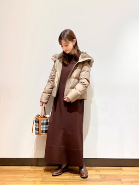 「RODE SKO」｜「アイテム（ダウンジャケット/コート）」を使った、chisaさん（レディース・157cm）の秋コーディネート