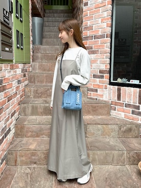 「GANNI」｜「アイテム（ワンピース/ドレス）」を使った、chisaさん（レディース・157cm）の冬コーディネート