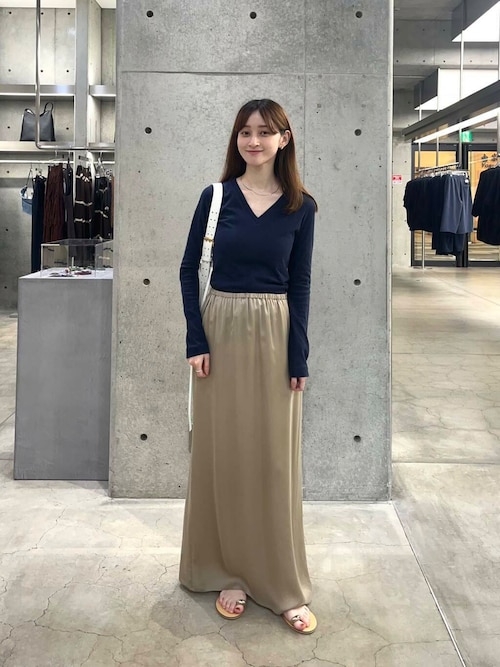 『2サイズ展開』キュプラサテンストレートスカート