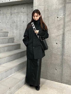 「かぐれ」｜「アイテム（ピーコート）」を使った、chisaさん（レディース・157cm）の冬コーディネート