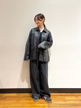 「アイテム（その他アウター、ブラック系）」を使った、chisaさん（レディース・157cm）の秋コーディネート