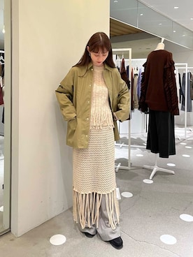 「レイヤード」｜「アイテム（その他アウター）」を使った、chisaさん（レディース・157cm）の秋コーディネート