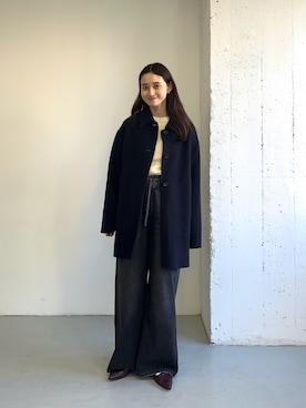 「アイテム（ステンカラーコート）」を使った、chisaさん（レディース・157cm）の秋コーディネート