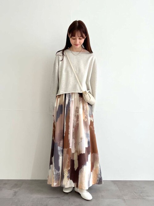 イージーケア』new basic カラーブロックペイントギャザー