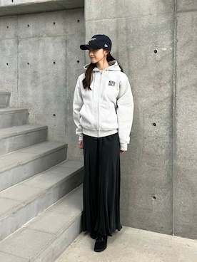 「アーバンリサーチ」｜「アイテム（パーカー）」を使った、chisaさん（レディース・157cm）の冬コーディネート