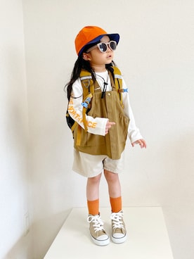 「ZOZOKIDSDAY」｜「アイテム（バッグ）」を使った、asairo 𓇼 さん（キッズ・100cm）の春コーディネート