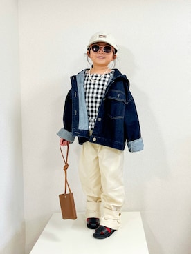 「いまどきジャケット写真」｜「アイテム（キャップ）」を使った、asairo 𓇼 さん（キッズ・100cm）の春コーディネート