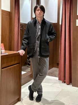 「Barbour（バブアー）のアイテム（ジャケット/アウター）」を使った、BEAMS Fさん（メンズ・185cm）の秋コーディネート