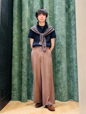 「LACOSTE（ラコステ）の【別注】LACOSTE / PARIS ポロシャツ（ポロシャツ、ブルー系）」を使った、BEAMS Fさん（メンズ・165cm）の夏コーディネート