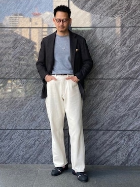 「Gran Sasso（グランサッソ）のアイテム」を使った、BEAMS Fさん（メンズ・176cm）の秋コーディネート