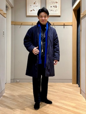 「アイテム（ダッフルコート）」を使った、BEAMS Fさん（メンズ・168cm）の冬コーディネート