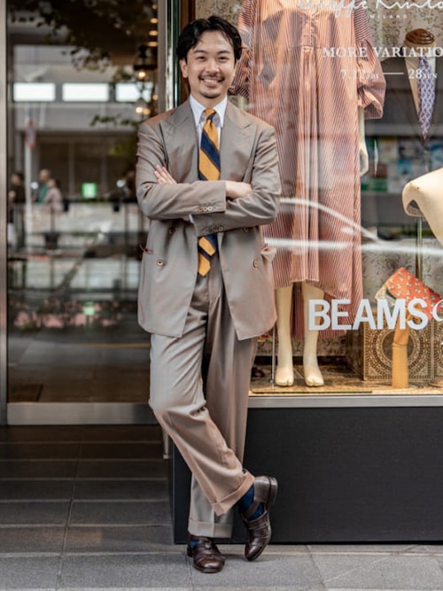 【美品】フィナモレ×ビームス　長袖シャツ・BEAMS別注EFFE・バンドカラー 美品】フィナモレ×ビームス 長袖シャツ・BEAMS別注EFFE・バンド