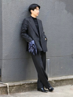 「MORGANO（モルガーノ）のアイテム」を使った、BEAMS Fさん（メンズ・181cm）の冬コーディネート