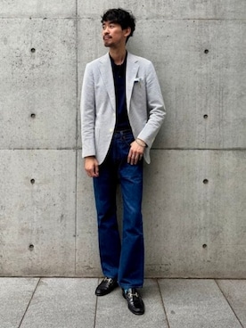 「アイテム（ポロシャツ）」を使った、BEAMS Fさん（メンズ・180cm）の秋コーディネート