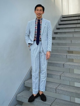 「ascot（アスコット）のアイテム」を使った、BEAMS Fさん（メンズ・180cm）の夏コーディネート