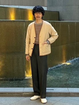 「CROWN（クラウン）のアイテム」を使った、BEAMS Fさん（メンズ・175cm）の春コーディネート