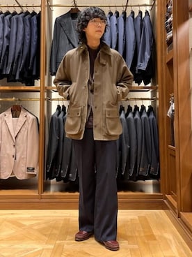 「Barbour（バブアー）のアイテム（ジャケット/アウター）」を使った、BEAMS Fさん（メンズ・177cm）の秋コーディネート
