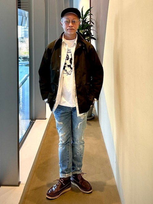 別注】Barbour / BEDALE CLASSIC FIT ポリエステルコットン ピーチ